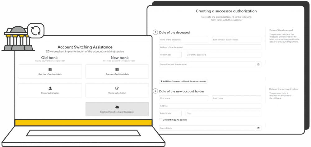 account switching service screens