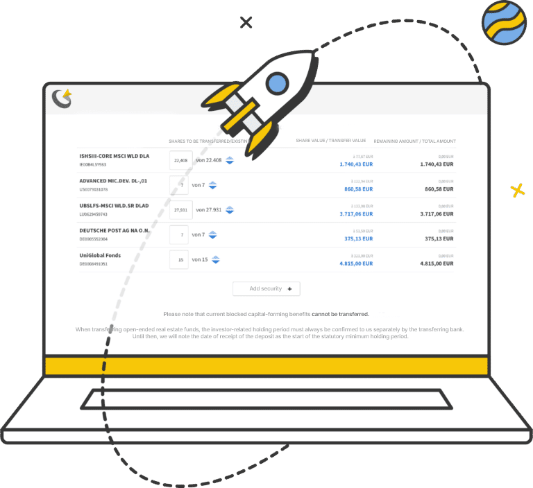deposit change service screen