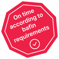 badge: on time according to bafin requirements